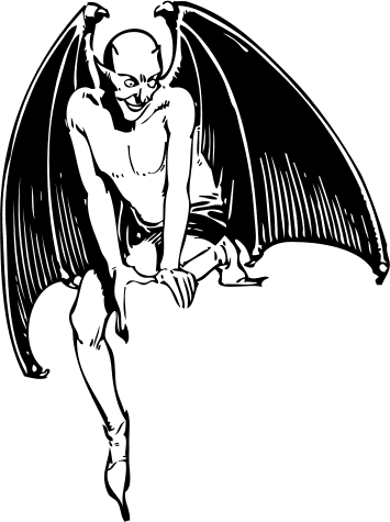 Free Clipart Of Satan Clipart Of A Winged Satan Demon Waiting For