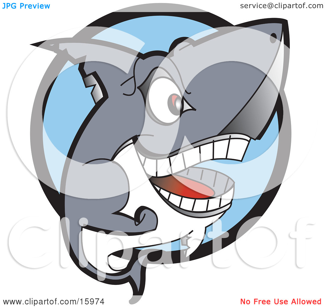 Grinning Shark Showing Its Teeth Clipart Illustration By Andy Nortnik