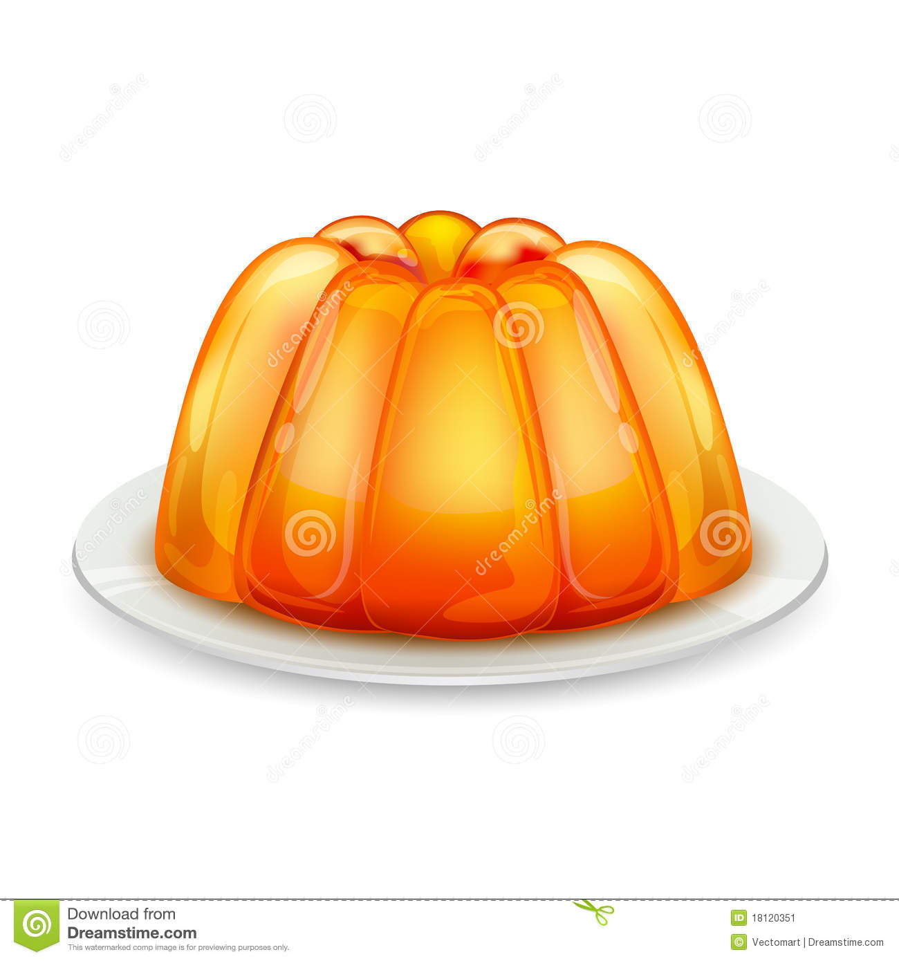 Illustration Of Jelly On Plate Against Isolated Background