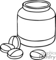     Jar Jars Bottle Bottles Pill Pills Helth012 Bw Clip Art Medical