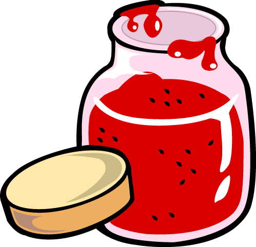 Jar Of Bright Red Strawberry Jelly Speckled With Black Seeds  Jelly    