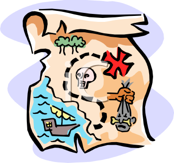 Map To Find Pirate S Treasure   Royalty Free Clip Art Picture