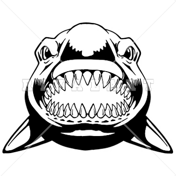 Shark Teeth Stencil Jaw Clipart