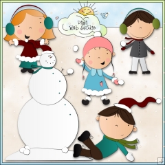 Snowball Kids 1   Ne Country Life Graphics Clip Art