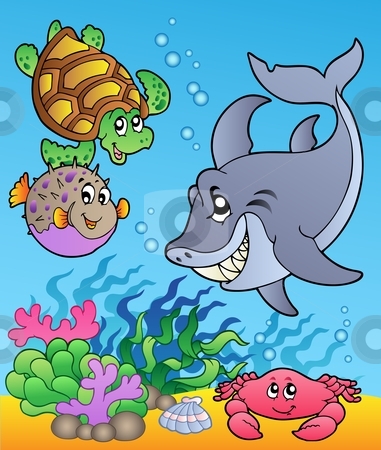 Underwater Animals And Fishes 1 Stock Vector Clipart Underwater
