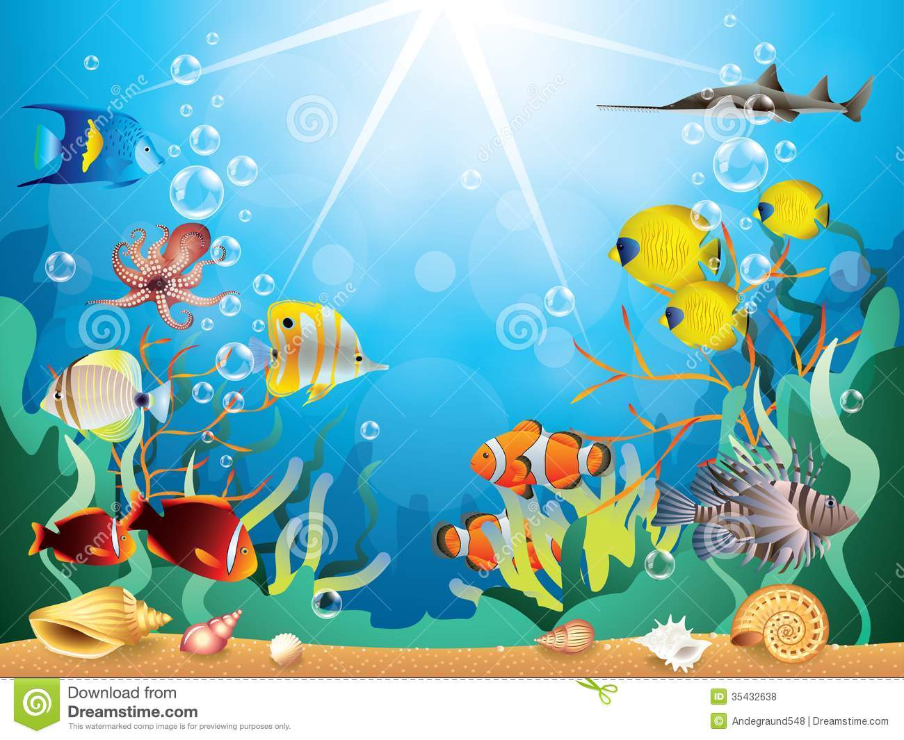 Underwater World Vector Illustration Royalty Free Stock Photos   Image