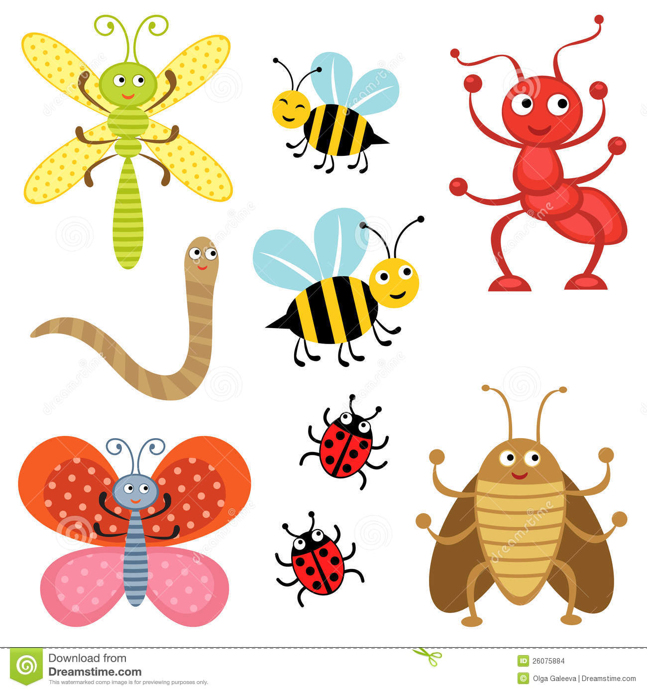 Vector Illustration Of Cute Little Bugs Mr No Pr No 2 1194 3
