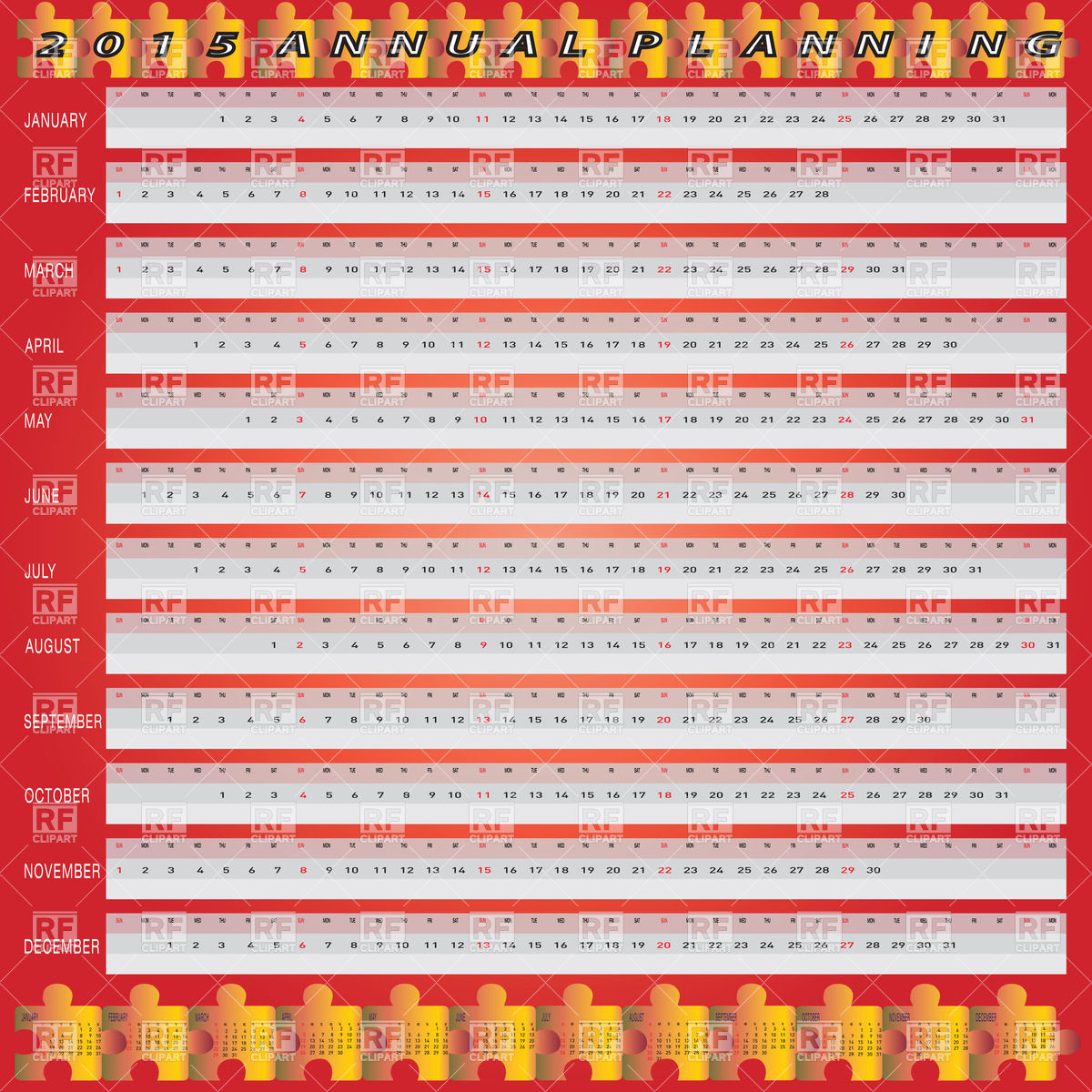 2015 Year Calendar In Lines Download Royalty Free Vector Clipart  Eps