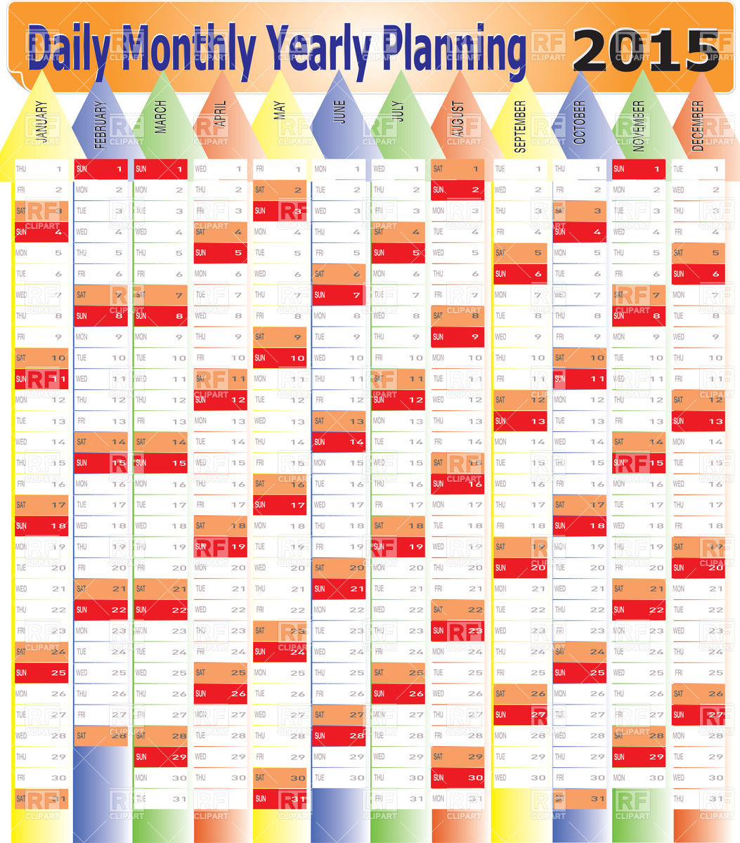 Bar Style Calendar For Year 2015 38534 Calendars Layouts Download