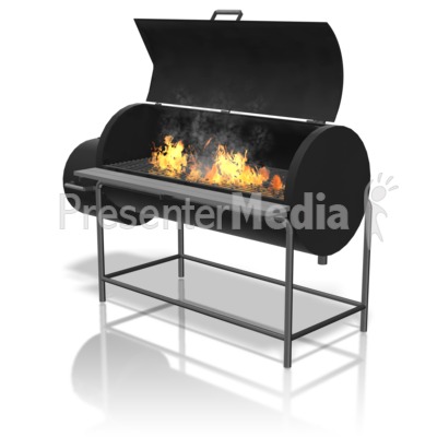 Bbq Smoker Clipart Grill Flames Presentation