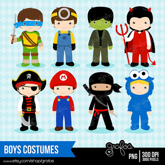     Clipart Halloween Clipart Costume Party Clipart   Instant Download