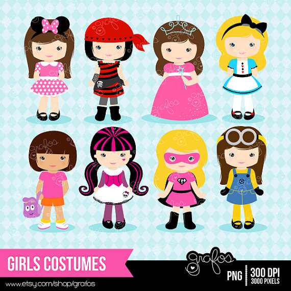 Clipart Halloween Clipart Costume Party Clipart   Instant Download