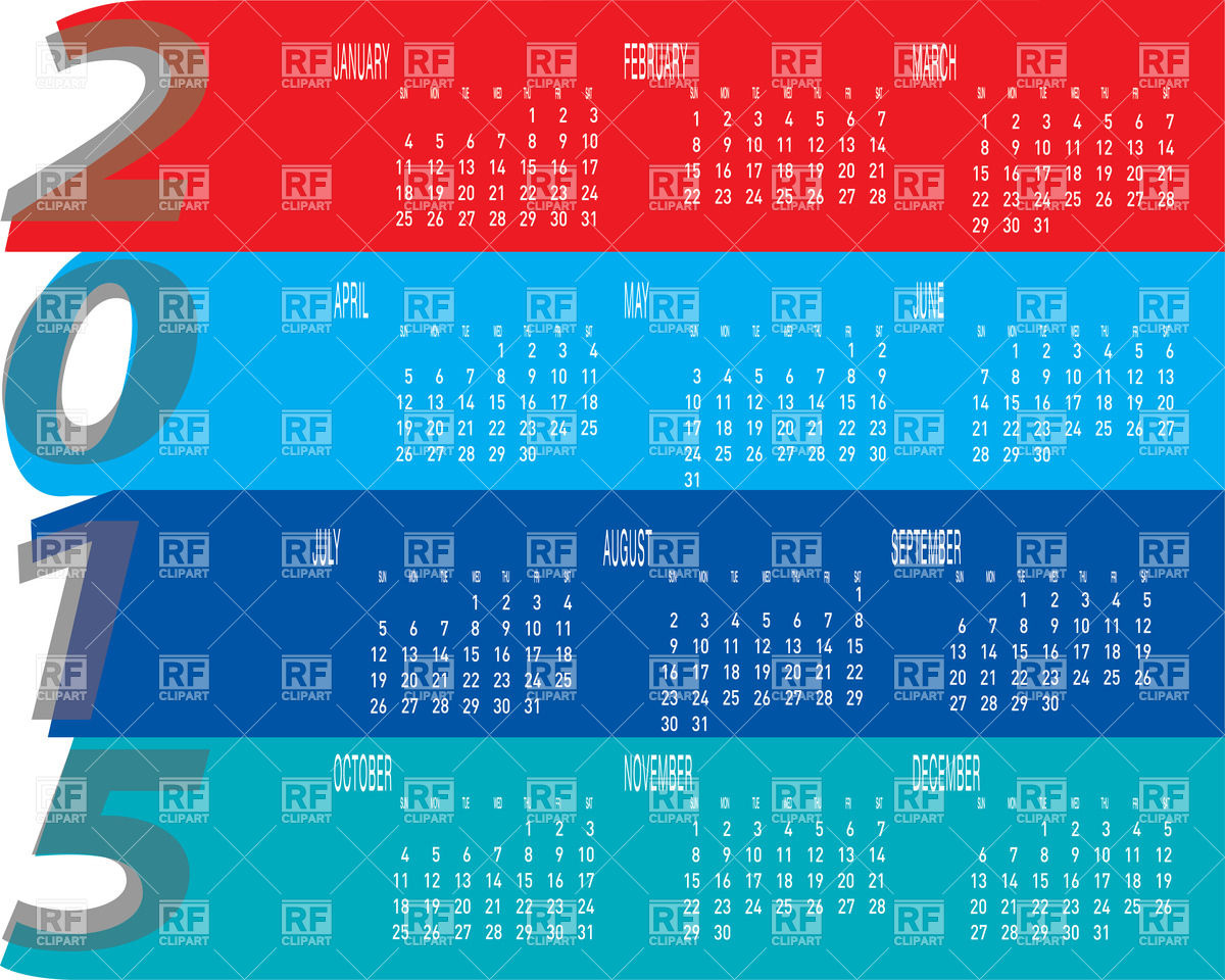 Colorful Calendar   Year 2015 37469 Calendars Layouts Download