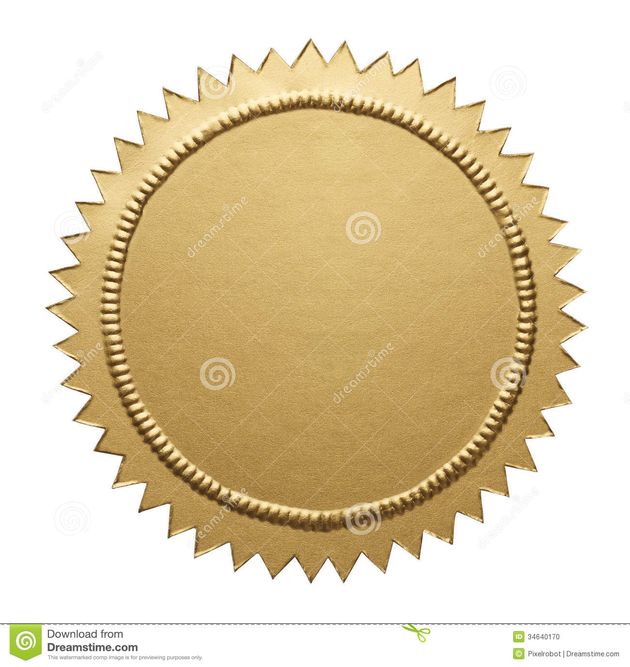 Empty Notary Seal With Copy Space Isolated On White Background