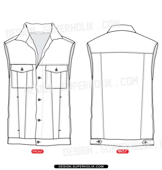 Fashion Design Templates Vector Illustrations And Clip Artsdenim Vest