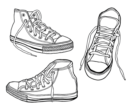 Free Illustrated Vector Sneaker Graphics