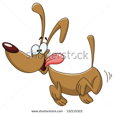 Happy Dog Running Stock Vector 132115322 Shutterstock