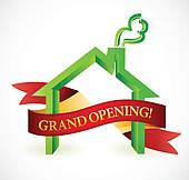 Home Or Business Grand Opening Banner   Royalty Free Clip Art
