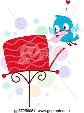 Illustration Of A Lovebird Sending A Love Letter  Clip Art Gg57256061