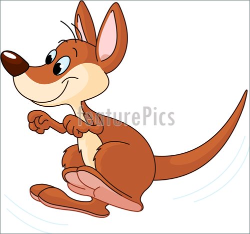 Illustration Of Illustration Of Cute Australian Kangaroo Roaming Free