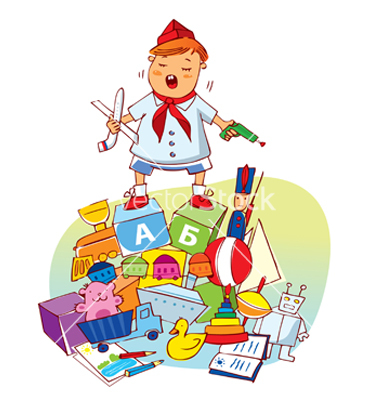 Pile Of Toys Clipart Boy Standing On A Pile Of Toys