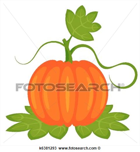 Pumpkin Plant View Large Clip Art Graphic