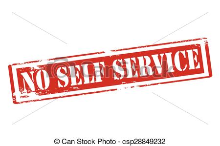Rubber Stamp With Text No Self Service Inside Vector Illustration