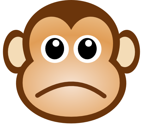 Sad Monkey Clip Art At Clker Com   Vector Clip Art Online Royalty