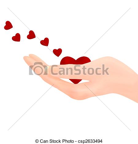 Sending Love   Illustration Of A Hand    Csp2633494   Search Clip Art