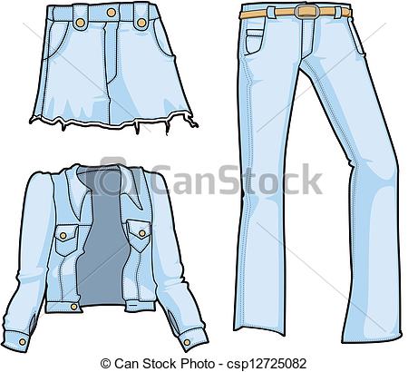 Stock Illustration Of Denim Fashion In Bleached Blue   Denim Jacket