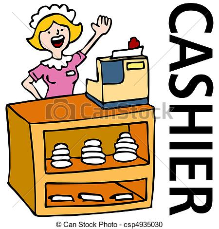 Vector Clipart Of Fast Food Cashier Worker   An Image Of A Waitress    