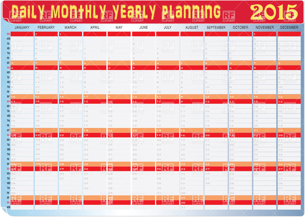 Year 2015 Calendar Layout 38554 Calendars Layouts Download Royalty    