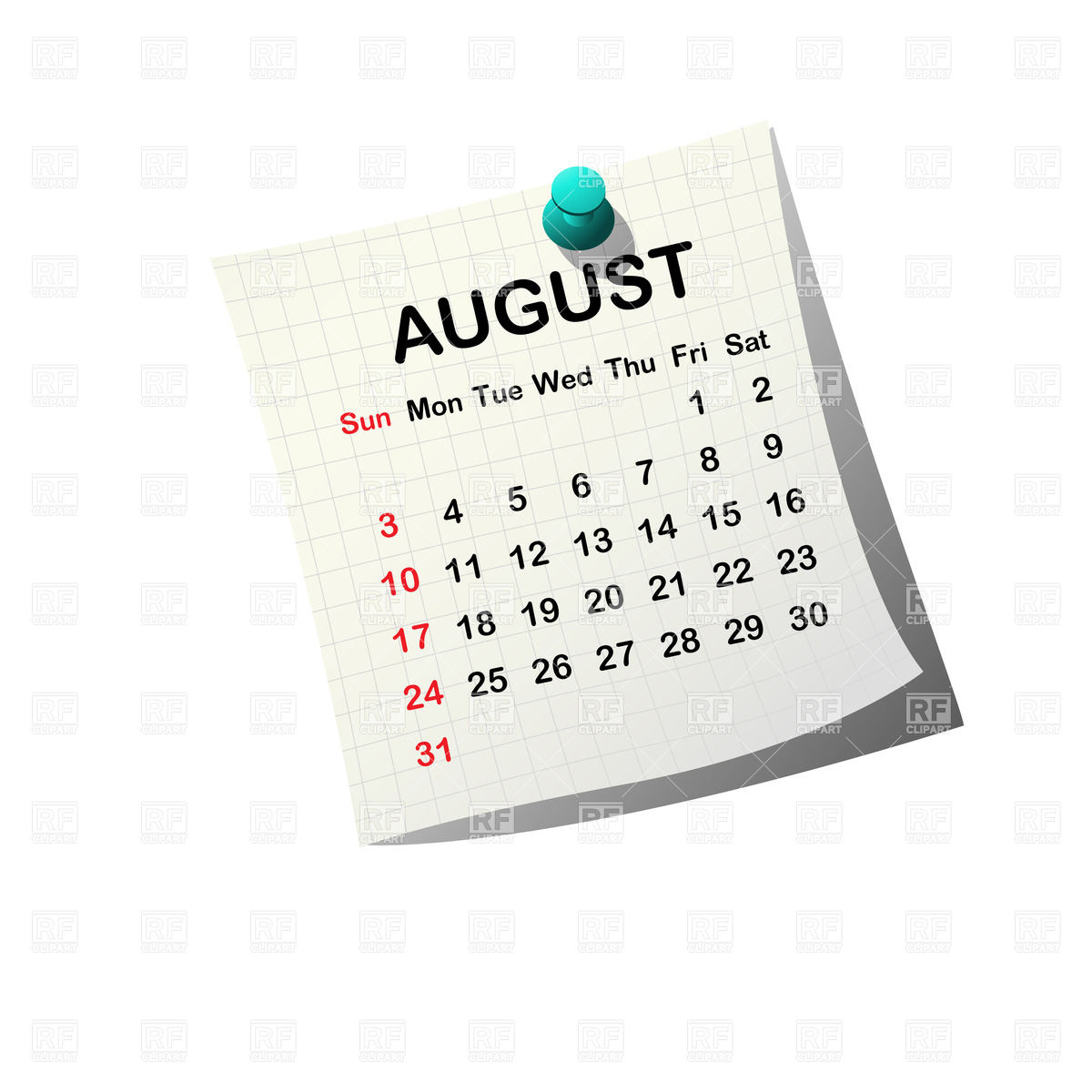 2014 Paper Calendar   August 27908 Download Royalty Free Vector