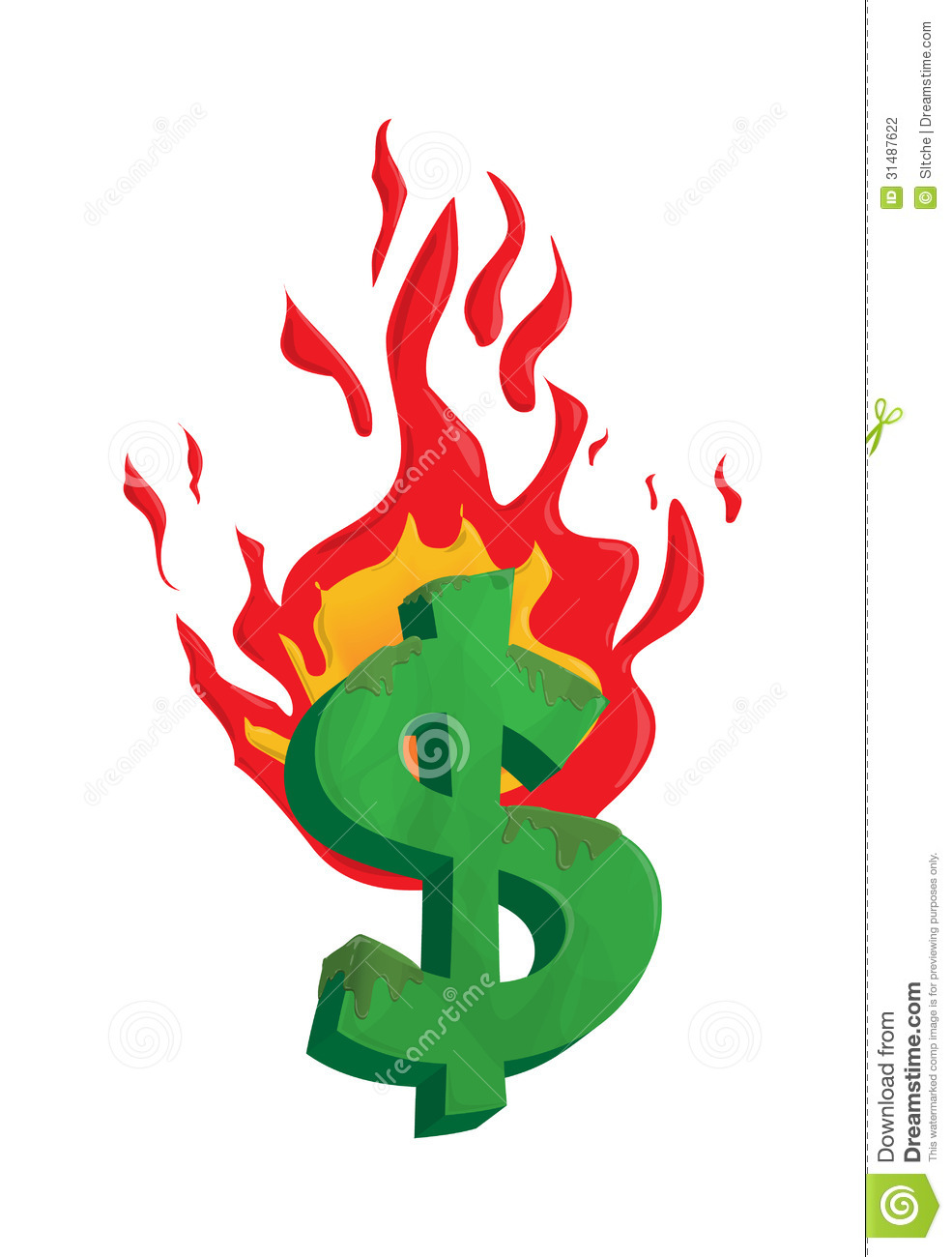 Burning Joint Clipart Burning Dollar Money Illustration Burnt Fire