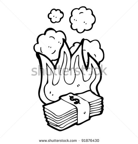 Burning Money Clipart Burning Money Cartoon   Stock
