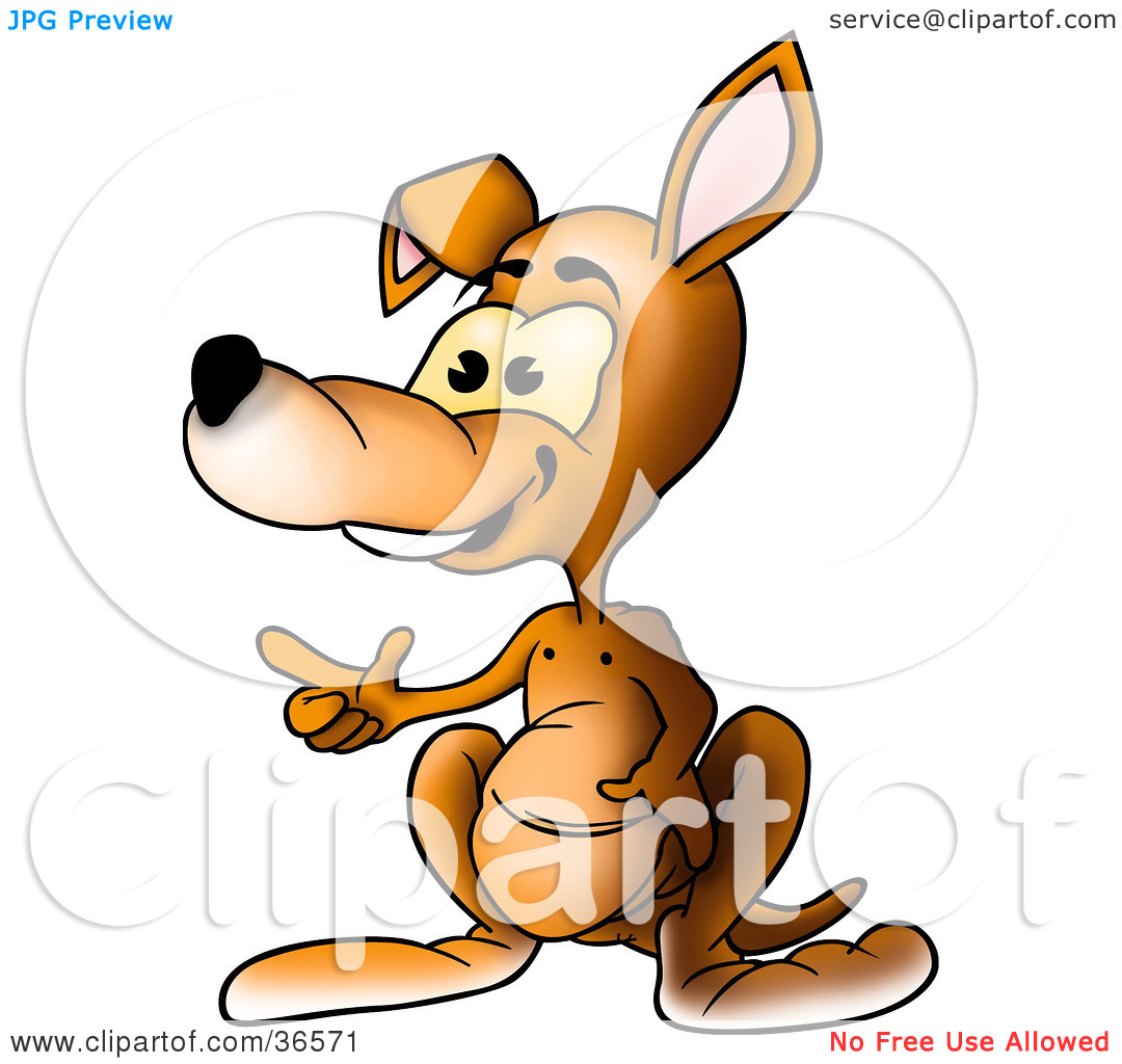 Clipart Illustration Of A Friendly Kangaroo Gesturing And Speaking By