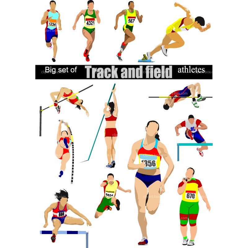 Clipart Track And Field Set   Royalty Free Vector Design