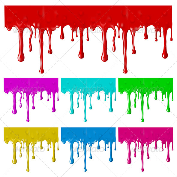 Colorful Paint Splatter Border Border Of Paint Drips Of