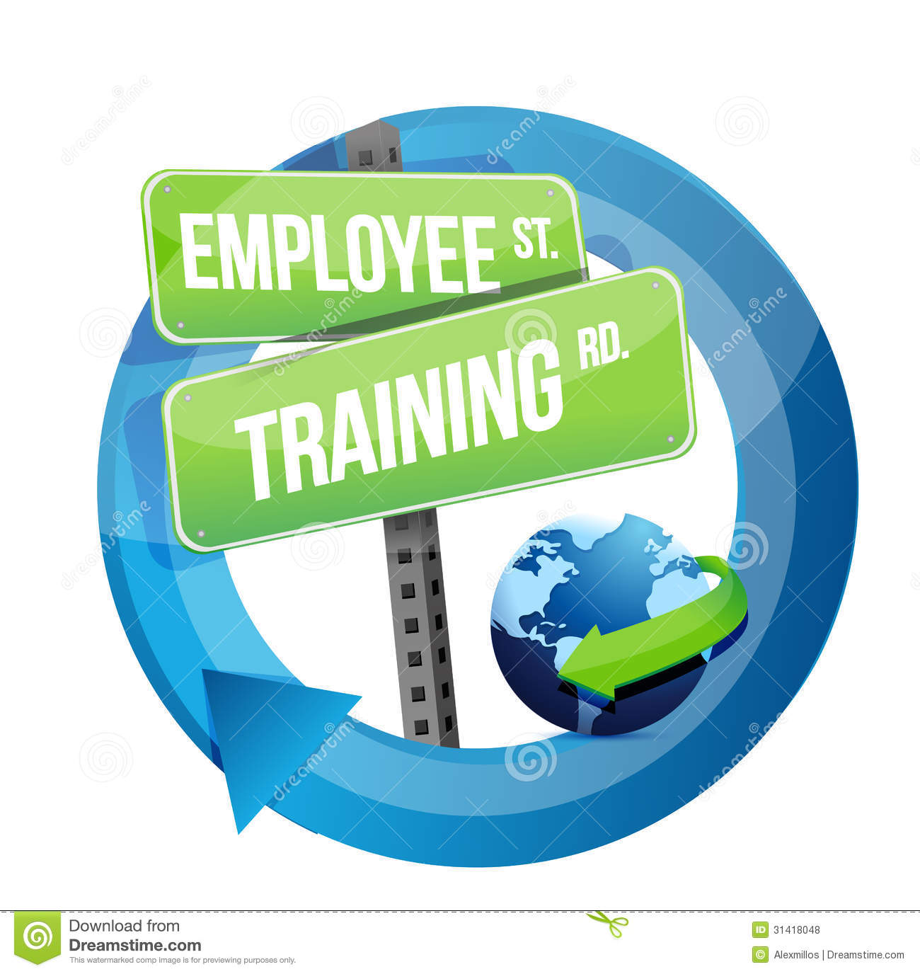 Employee Training Road Sign Illustration Design Royalty Free Stock