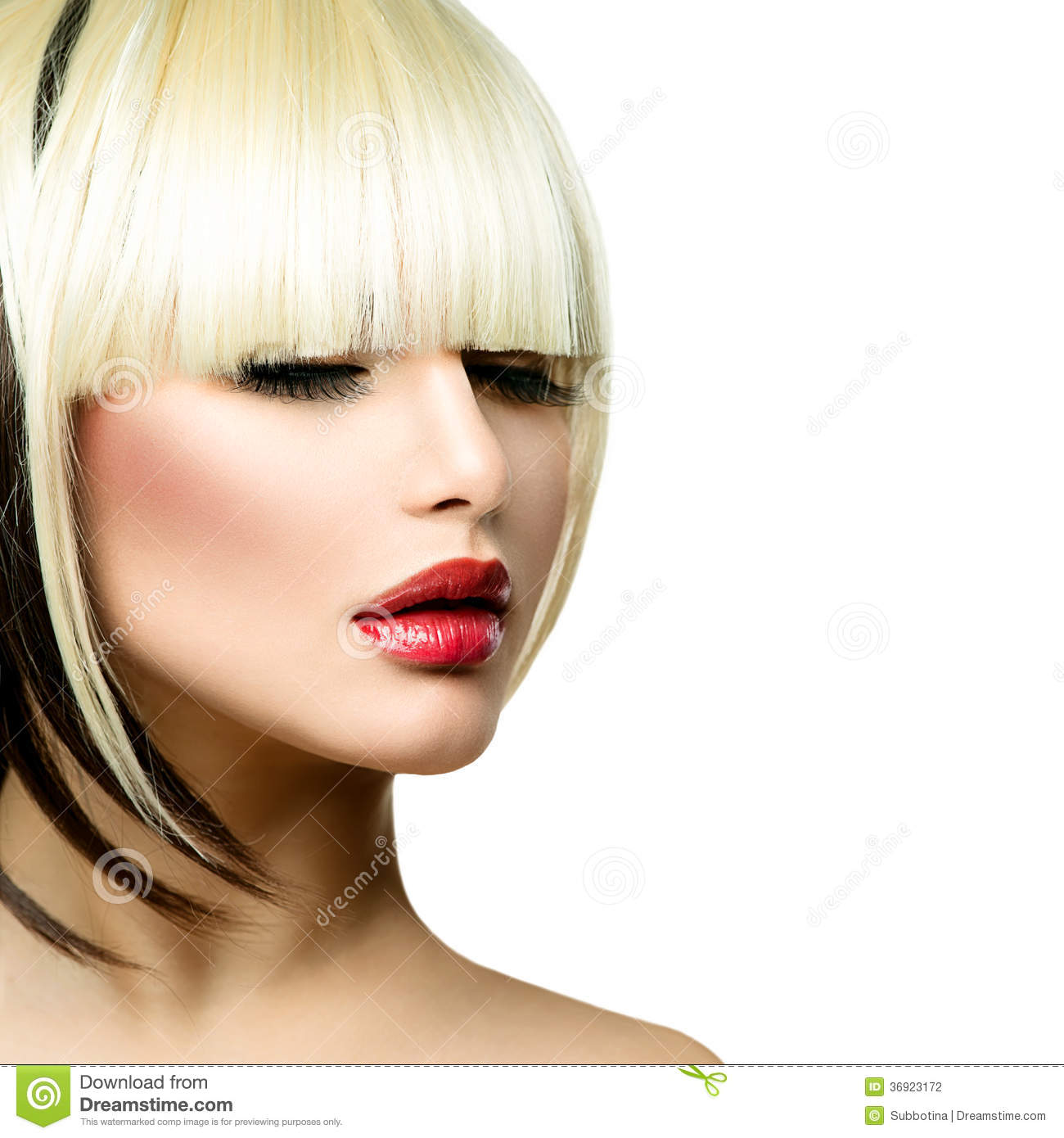 Fashion Woman  Fringe Hairstyle Stock Photography   Image  36923172