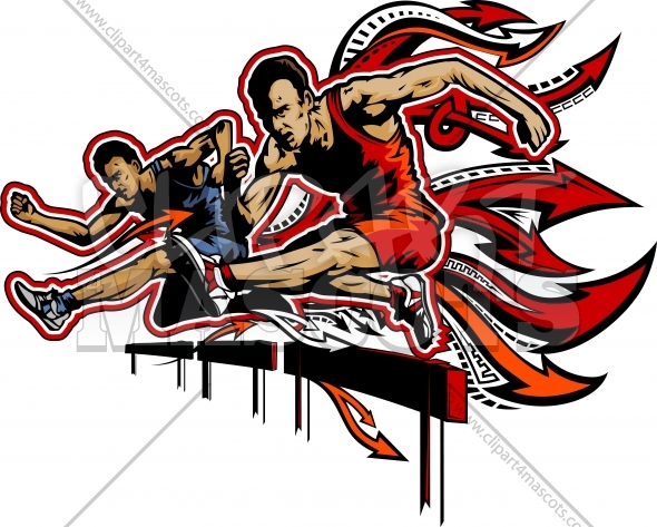 Hurdles Clipart   Vector Silhouettes Of Track And Field Athletes