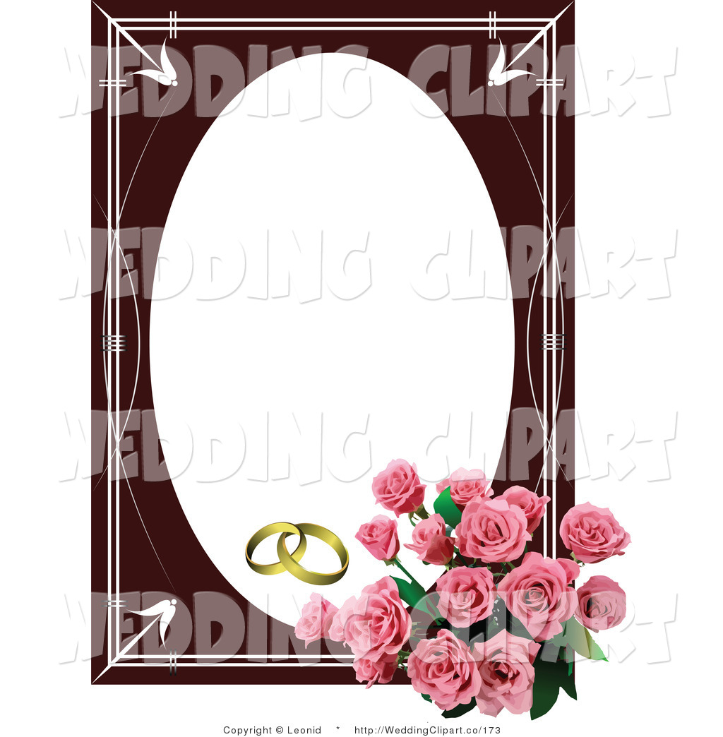 Larger Preview  Vector Marriage Clipart Of A Wedding Pink Rose Bouquet    