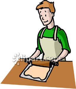 Man Rolling Dough   Royalty Free Clipart Picture