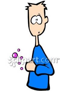 Man With Indigestion And An Upset Stomach Clip Art