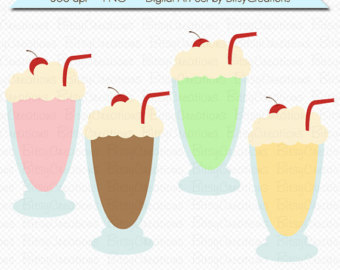 Milkshake Digital Art Set Clipart C Ommercial Use Clip Art Instant