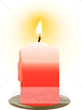 Red Christmas Candle   Church Candle Clipart
