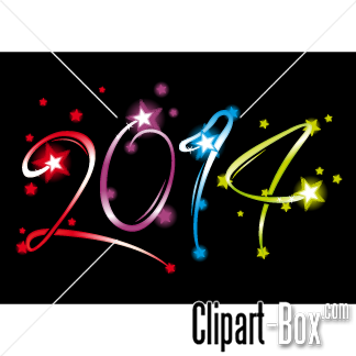 Related Neon 2014 New Year Card Cliparts