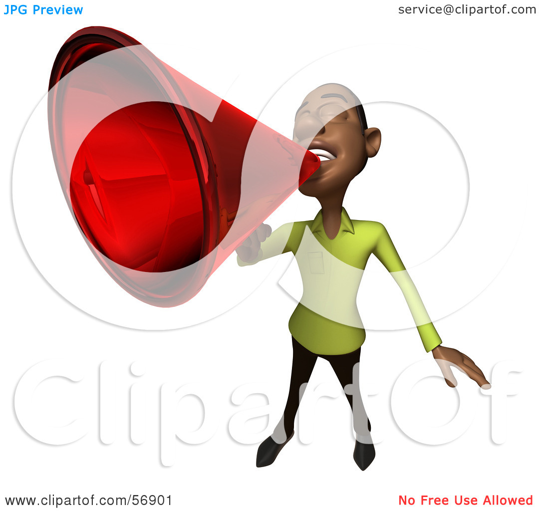Rf  Clipart Illustration Of A 3d Casual Black Man Character Speaking