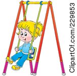 Royalty Free Rf Clipart Illustration Of A Little Girl On A Swing 1 Jpg