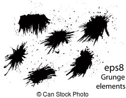     Splatter Grunge Ink Splat Stain Drip    Vector Clipart And